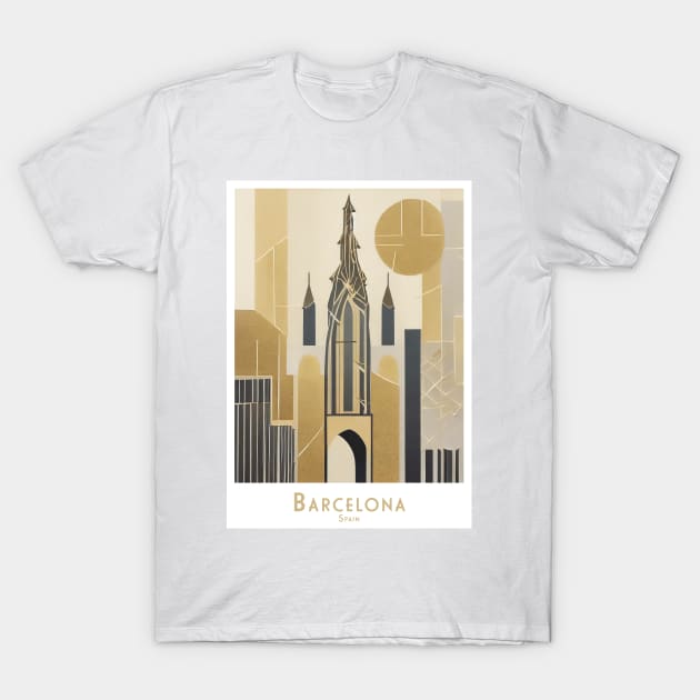 Spain Abstract Barcelona Architecture T-Shirt by POD24